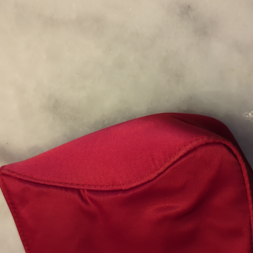 Vintage Valerie Stevens red satin Evening Bag With Jeweled Hardware - Picture 5 of 13